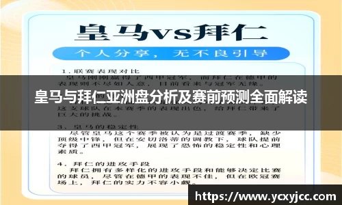 皇马与拜仁亚洲盘分析及赛前预测全面解读